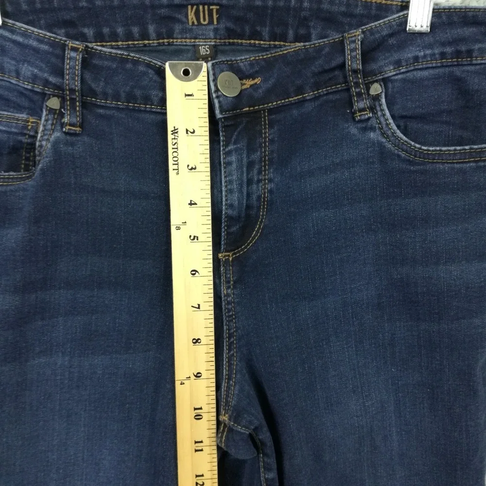 Kut From The Kloth Womens Jeans Baby Boot Cut Blue Denim Dark Mid Short 16S